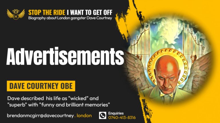 Dave Courtney narrated a UK trapstarlondon.com advert for their clothing range in 2023