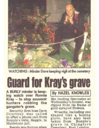 1995 4 2 sunday mirror guarding ronnie kray's grave