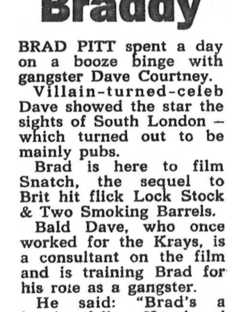 1999 10 16 the sun brad pitt pub crawl