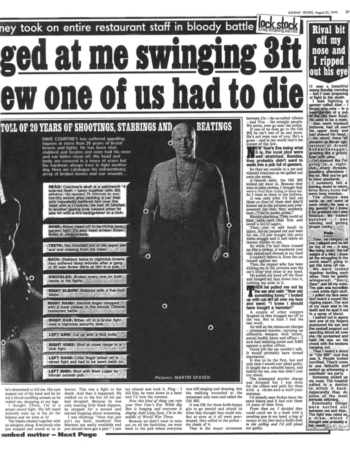 1999 8 22 sunday people tombstone, injury list. bite 1