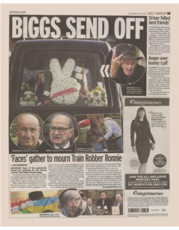2014 1 4 daily mirror ron biggs funeral